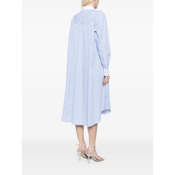 Macgraw Collegiate Dress in Blue and white stripe, view 6