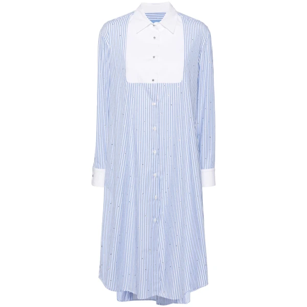 Macgraw Collegiate Dress in Blue and white stripe