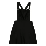 Macgraw Cross Back Apron Dress in Black