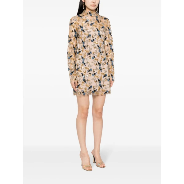 Macgraw Daisy Chain Dress in blue and gold floral, view 5