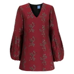 Macgraw Delphine Dress in wine jacquard