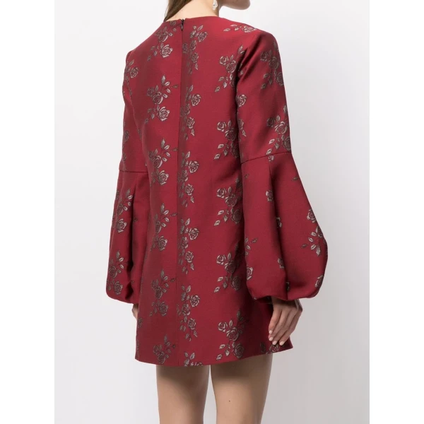Macgraw Delphine Dress in wine jacquard, view 6