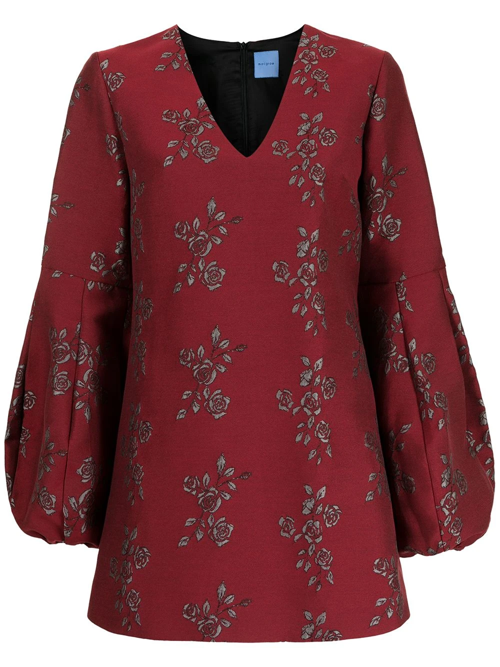 Macgraw Delphine Dress in wine jacquard