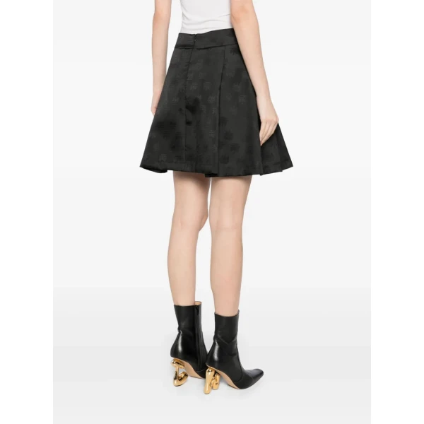 Macgraw Enrolment Skirt in Black Crest Jacquard, view 5