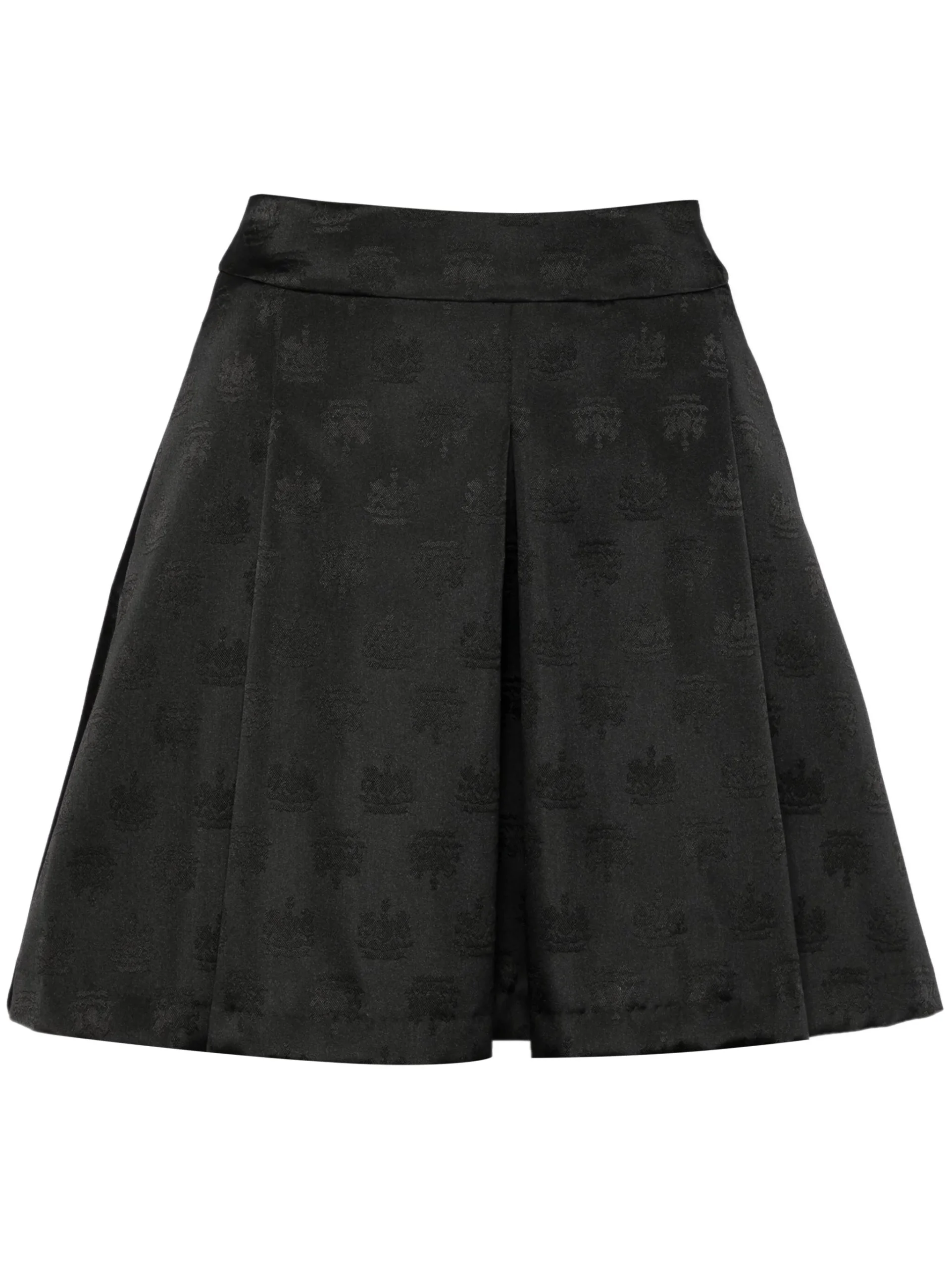 Macgraw Enrolment Skirt in Black Crest Jacquard