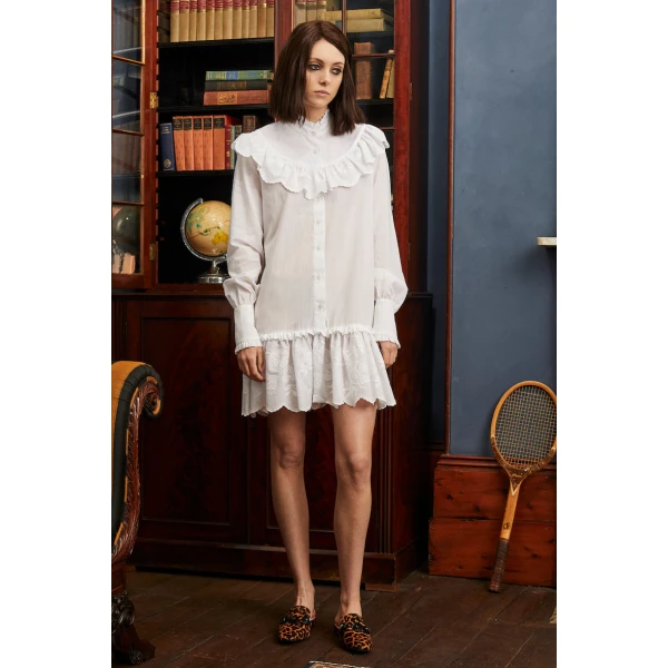 Macgraw Fable Cotton Dress in White, view 2