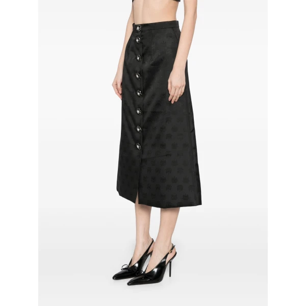Macgraw Faculty Skirt in Black Crest Jacquard, view 4