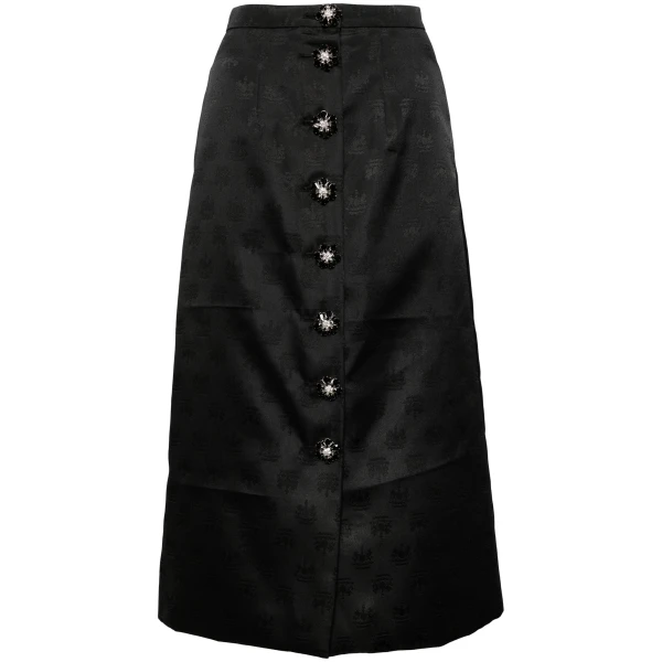 Macgraw Faculty Skirt in Black Crest Jacquard