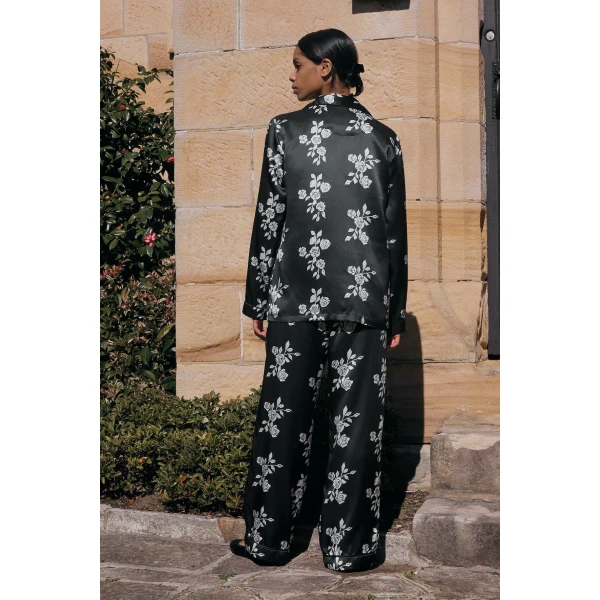 Macgraw ‘He loves me’ PJ set in Black Rose, view 4