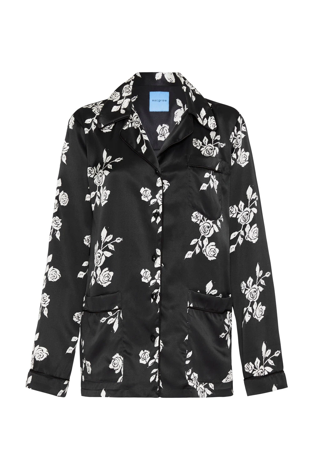 Macgraw 'He loves me' PJ set in Black Rose