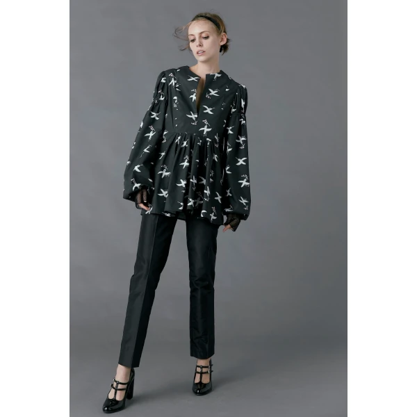Macgraw Hibernation Top in Bird Print, view 3