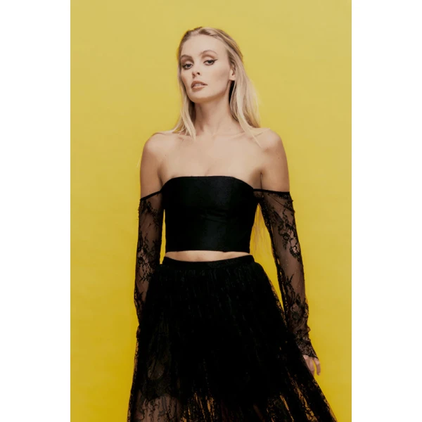 Macgraw Jealousy Top in Black Lace, view 3