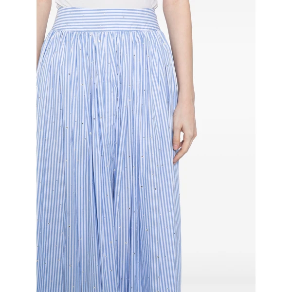 Macgraw Literature Skirt in Blue and white stripe, view 5