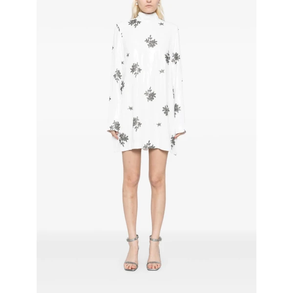 Macgraw Melancholy Dress in white and black floral sequin, view 4