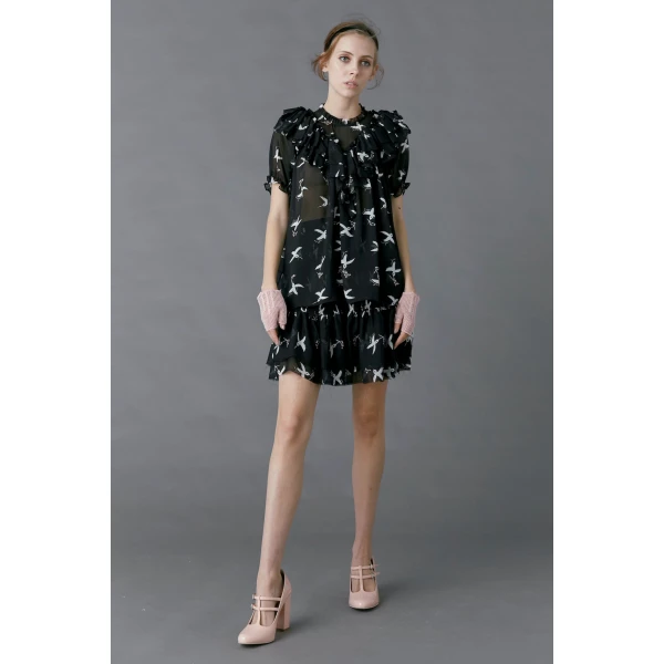 Macgraw Migration Top in Bird Print, view 3