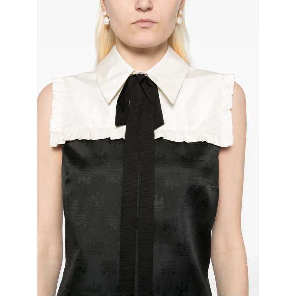 Macgraw Misconduct Mini Dress in black crest jacquard, view 6