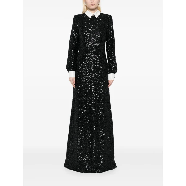 Macgraw Neo Gothic Dress in Black Sequin, view 5
