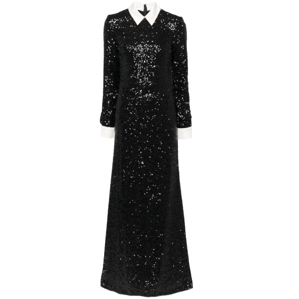 Macgraw Neo Gothic Dress in Black Sequin