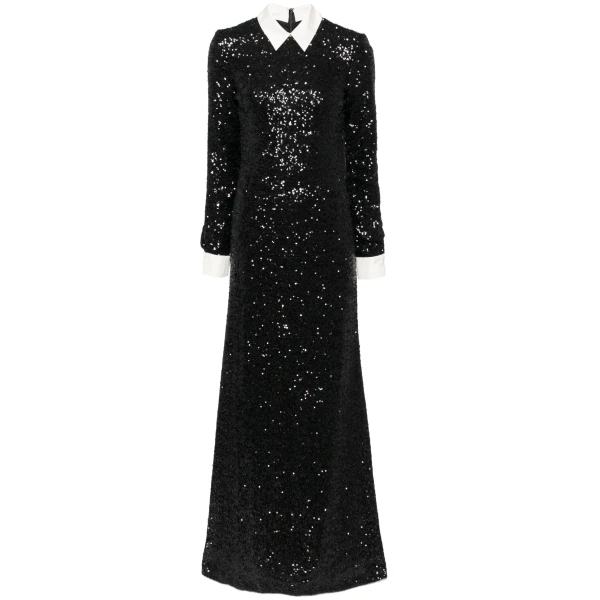 Macgraw Neo Gothic Dress in Black Sequin