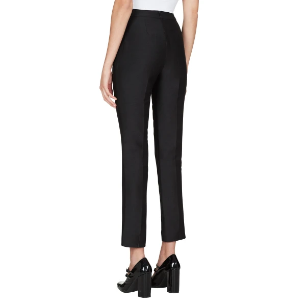 Macgraw Non Chalant Trouser in black silk wool, view 5