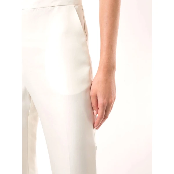 Macgraw Non Chalant Trouser in ivory silk wool, view 5