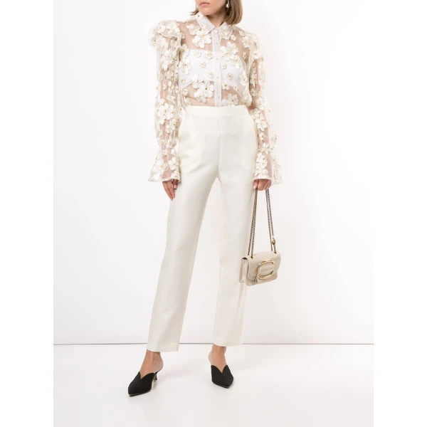 Macgraw Non Chalant Trouser in ivory silk wool, view 6