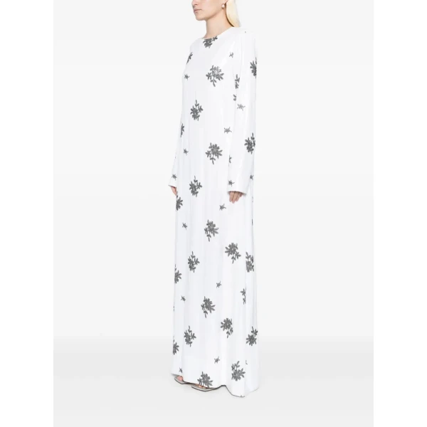 Macgraw Poetry Gown in white and black floral sequin, view 5