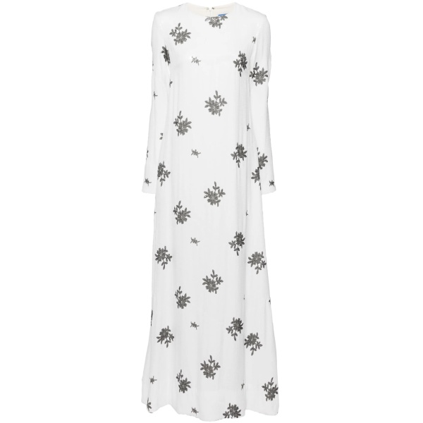 Macgraw Poetry Gown in white and black floral sequin