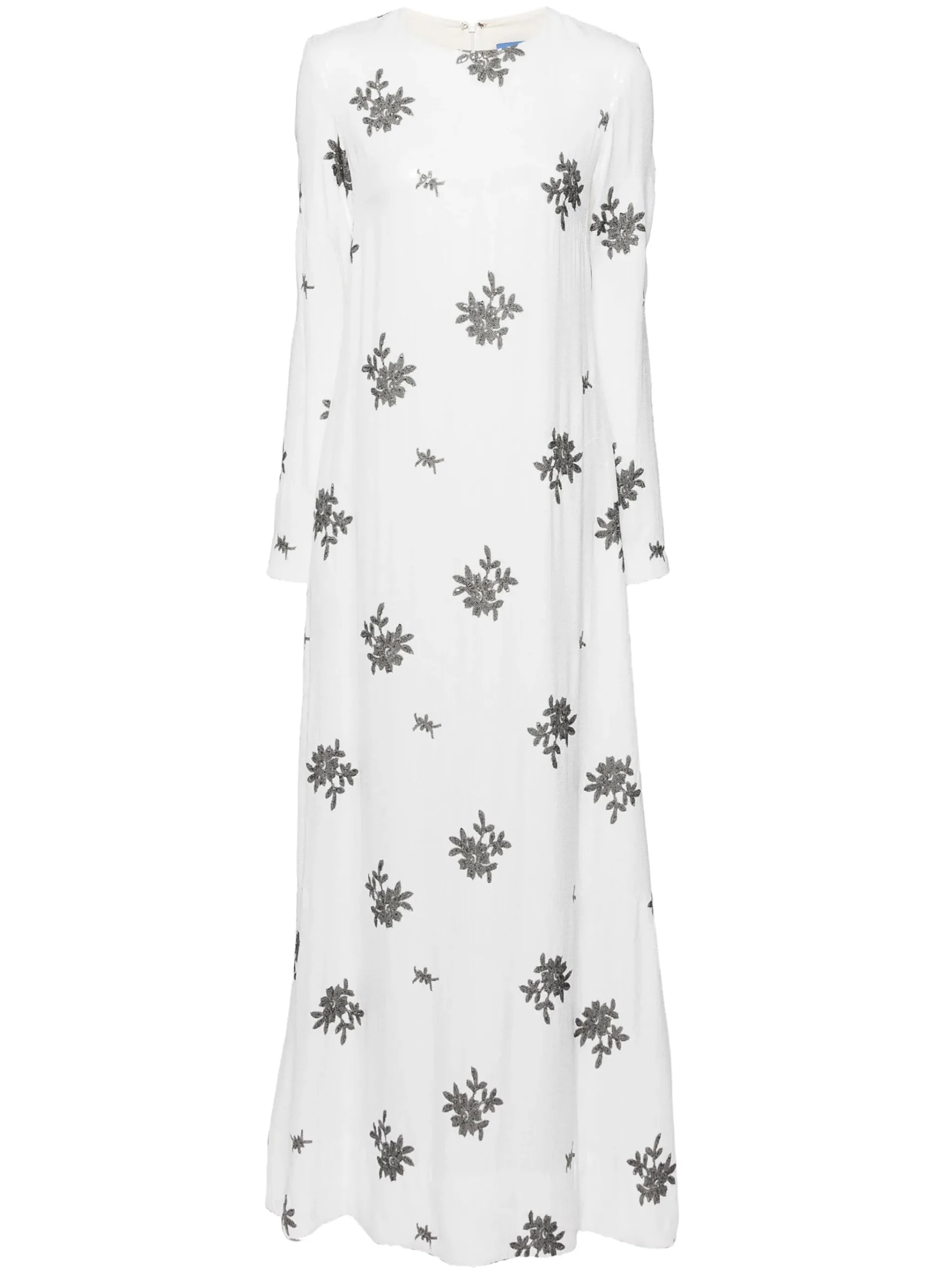 Macgraw Poetry Gown in white and black floral sequin