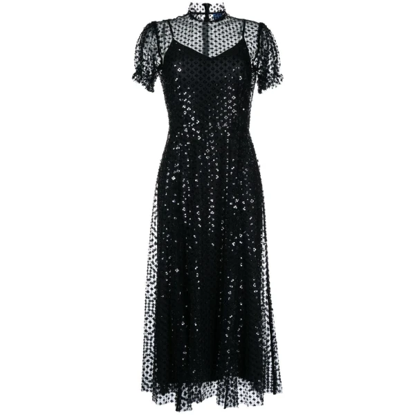 Macgraw Porcelain Dress in Black Sequin