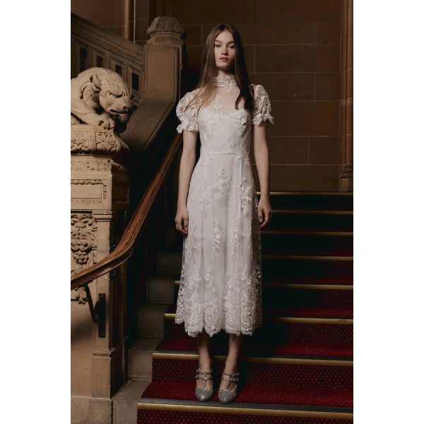 Macgraw Porcelain dress in Ivory Lace, view 3