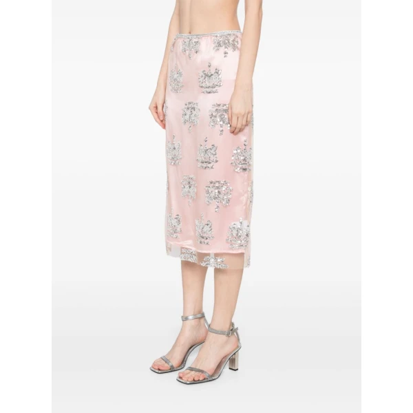 Macgraw Post Grad Skirt in tulle with silver sequin crest, view 4