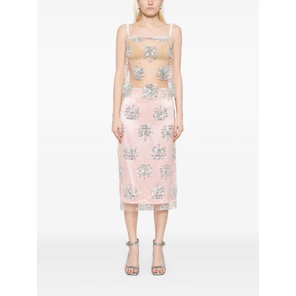 Macgraw Post Grad Skirt in tulle with silver sequin crest, view 5