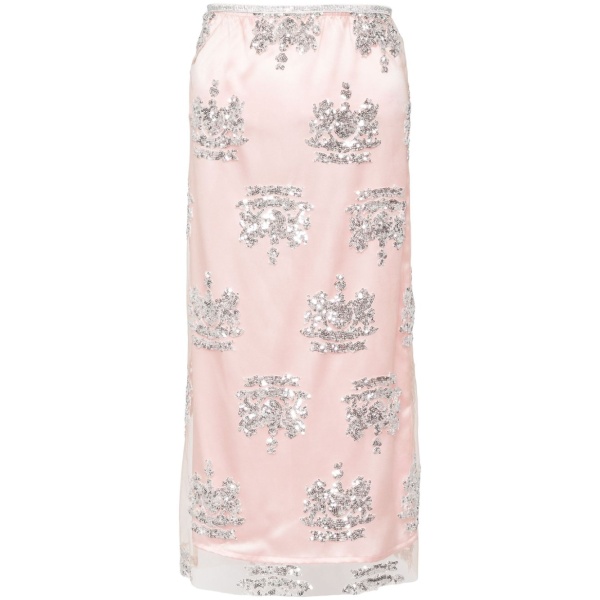 Macgraw Post Grad Skirt in tulle with silver sequin crest