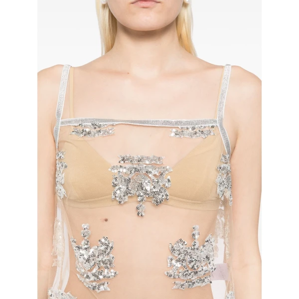 Macgraw Post Grad Top in Silver sequin crest, view 6