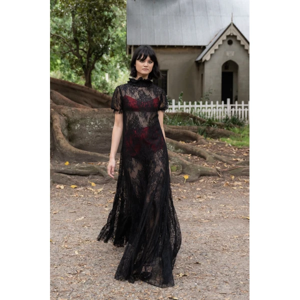 Macgraw Reverence Dress in Black Lace, view 5