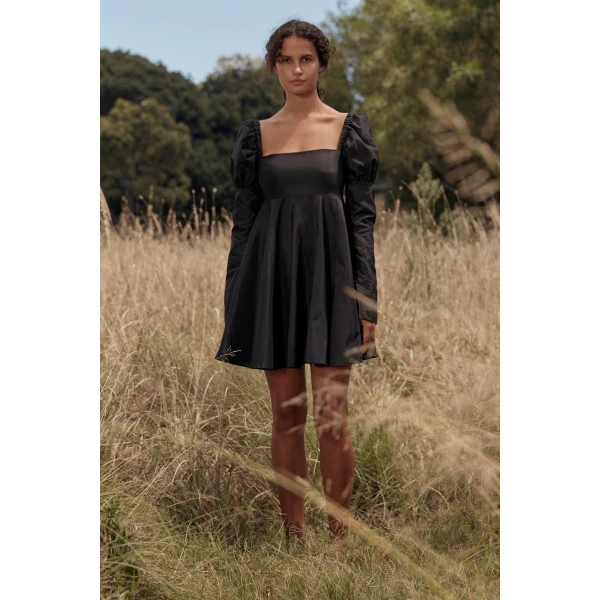 Macgraw Romantic Dress in Black, view 2