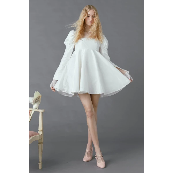 Macgraw Romantic Dress in Ivory, view 2