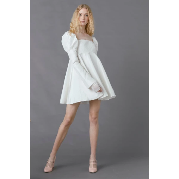Macgraw Romantic Dress in Ivory, view 3