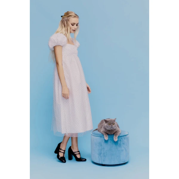Macgraw Samantha Dress in Black and white spot, view 2