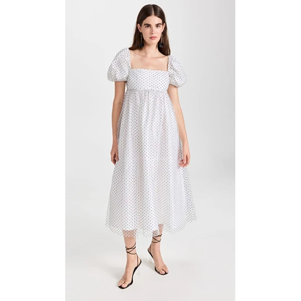 Macgraw Samantha Dress in Black and white spot, view 4