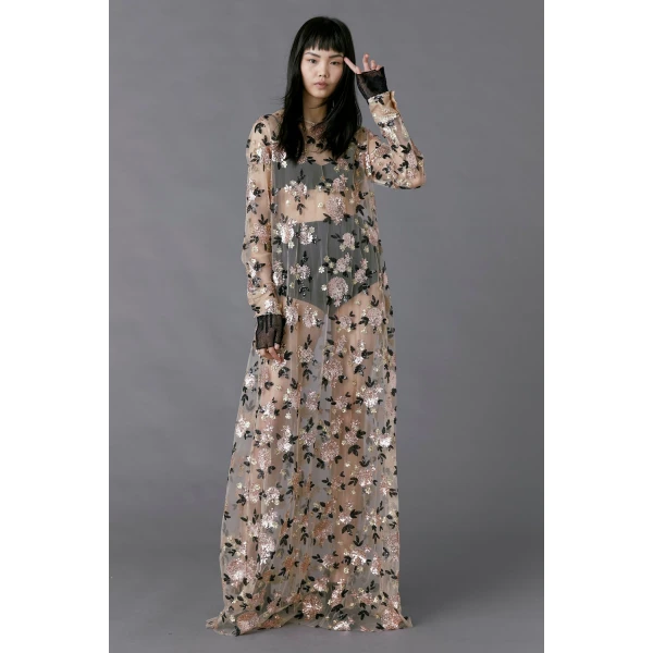 Macgraw Soiree Dress in floral sequin, view 3