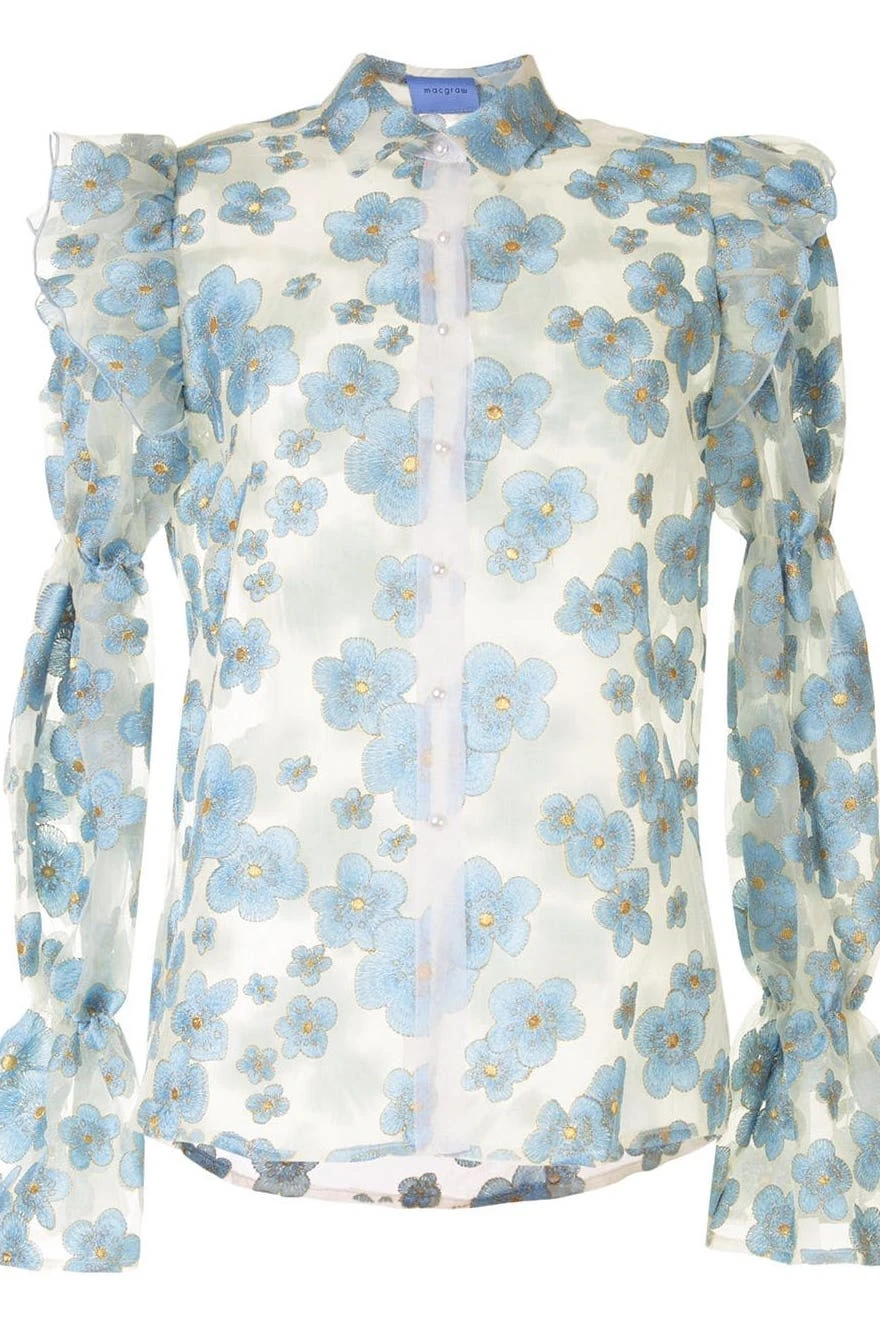 Macgraw Souffle Blouse in Blue Blossom