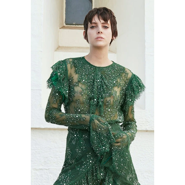 Macgraw Stone Love Top in Green, view 3