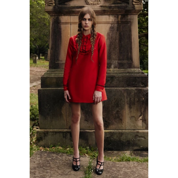 Macgraw Stranger Dress in red, view 3