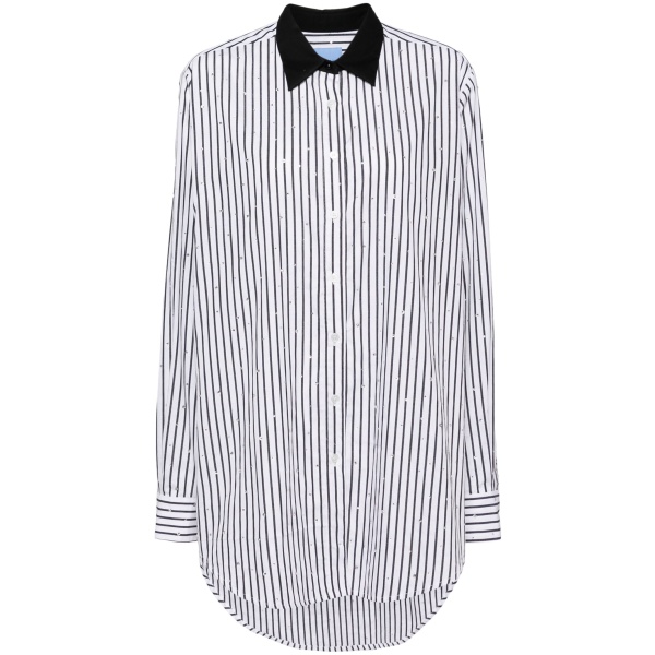 Macgraw Truth Shirt in black and white stripe with diamanté