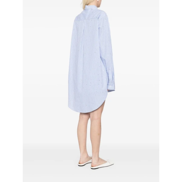 Macgraw Truth Shirt in blue stripe with diamanté, view 5