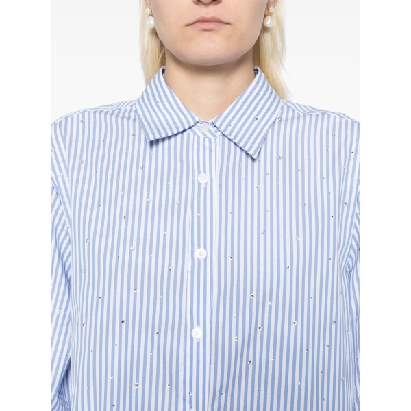 Macgraw Truth Shirt in blue stripe with diamanté, view 6
