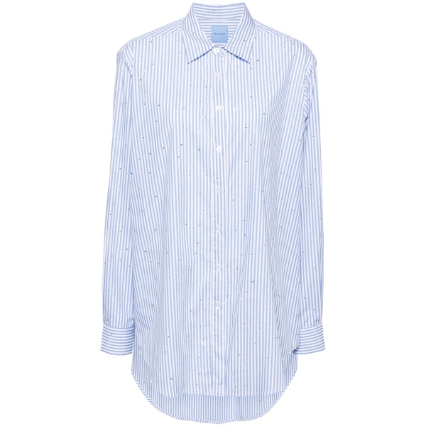 Macgraw Truth Shirt in blue stripe with diamanté