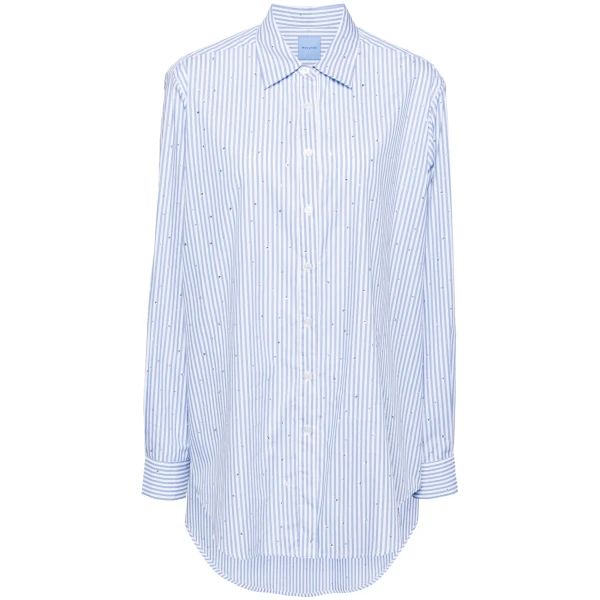 Macgraw Truth Shirt in blue stripe with diamanté